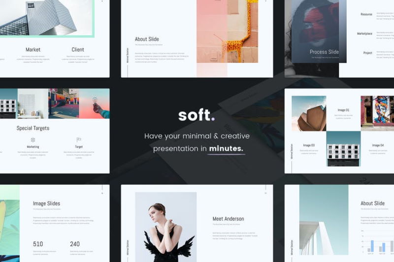 soft minimal clean template pptx