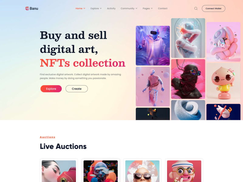 banu nft marketplace figma template