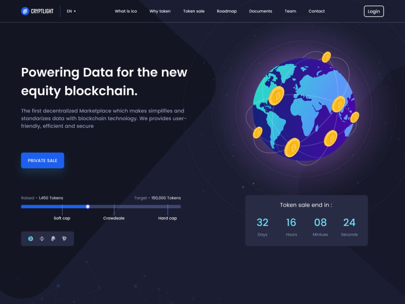 cryptlight ico landing page figma template