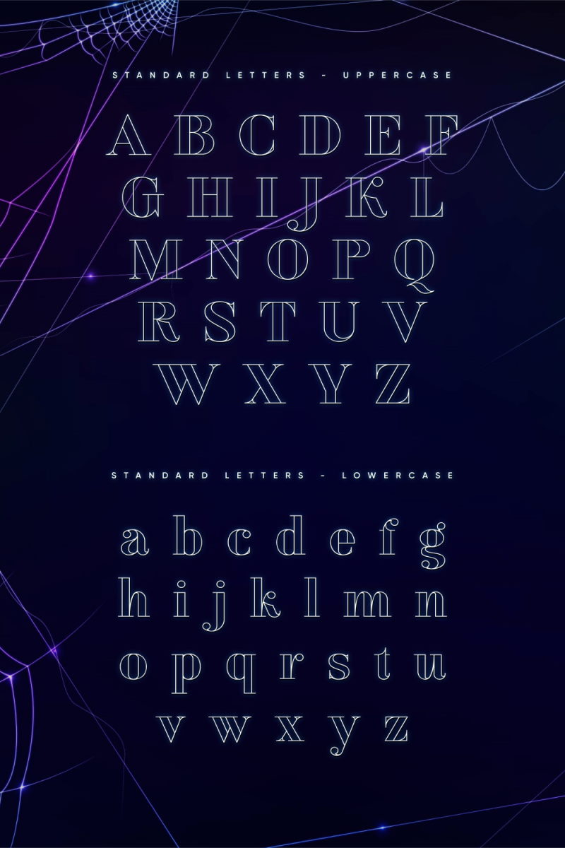 gossamer outline font uppercase lowercase characters