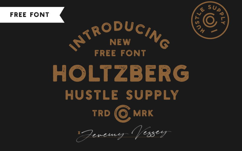 holtzberg free textured vintage font