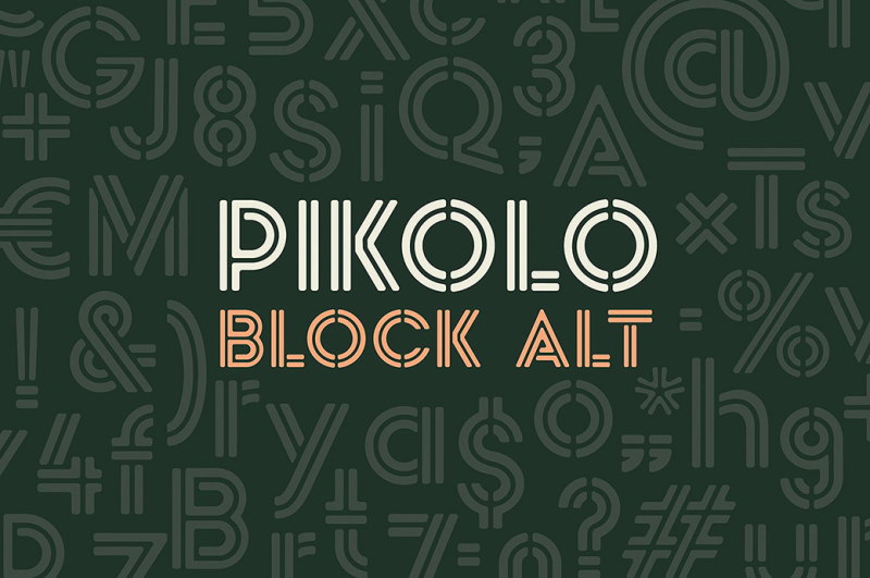 pikolo block alt free cool vintage font