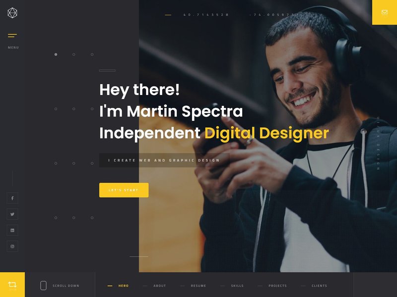 solonick stylish personal portfolio wordPress theme