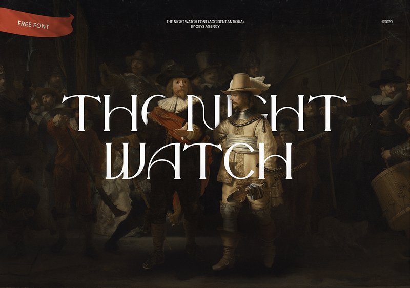 the night watch free luxurious serif font