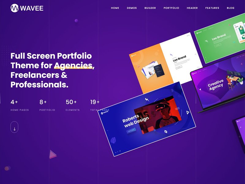 wavee portfolio wordpress theme professionals