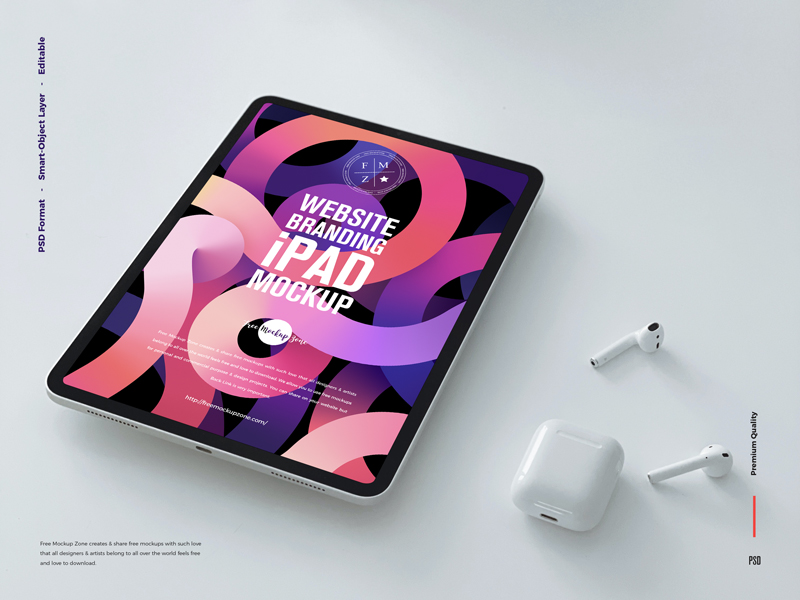 free ipad perspective mockup psd