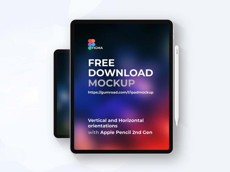 free minimal ipad pro figma mockup