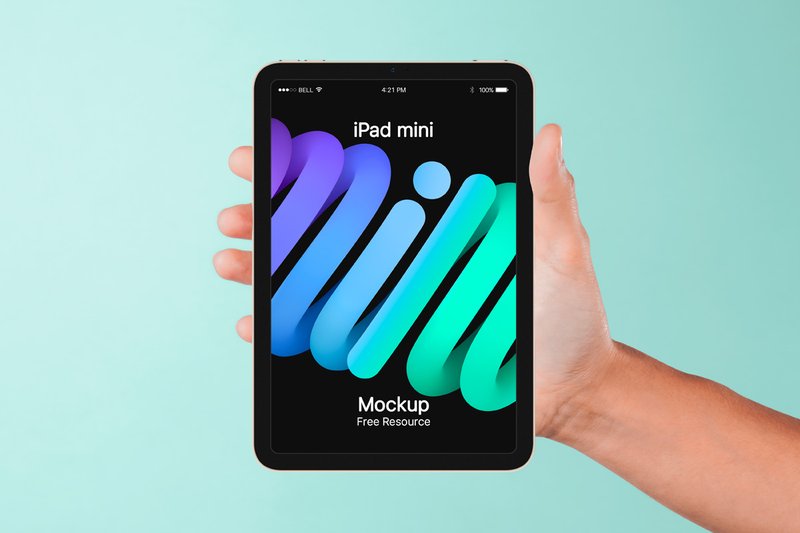 ipad mini hand free mockup