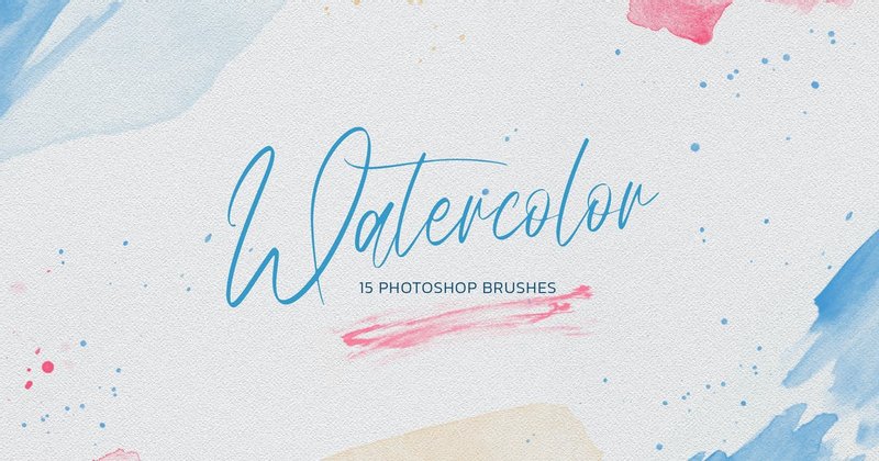 Watercolor Stamp Photoshop Brushes