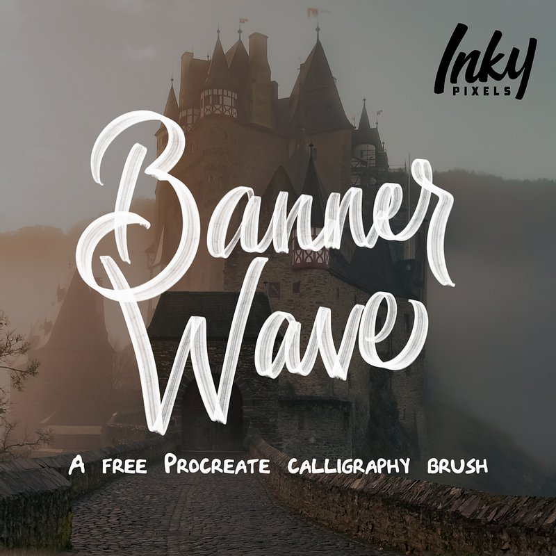 banner wave free procreate calligraphy brush