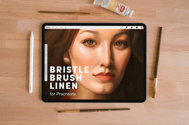 free bristle brush linen procreate