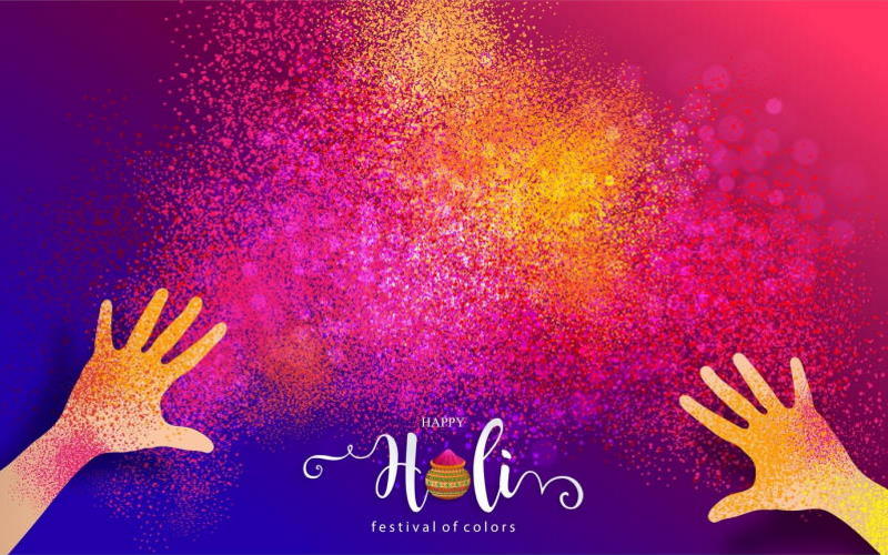 Premium Vector  Illustration of abstract colourful happy holi background  with splash and pichkari holi offer