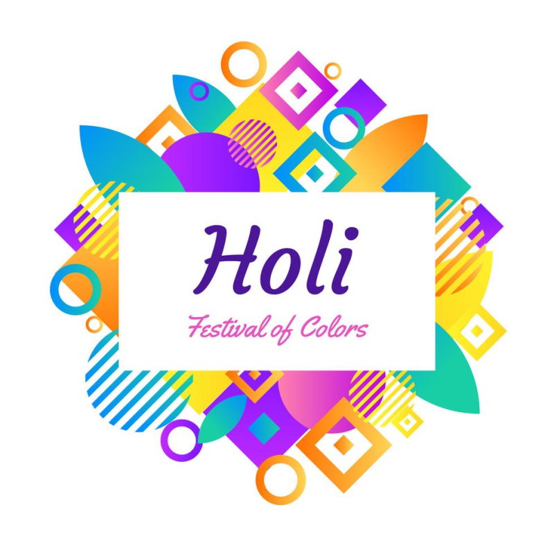 holi vector background colorful geometric shapes