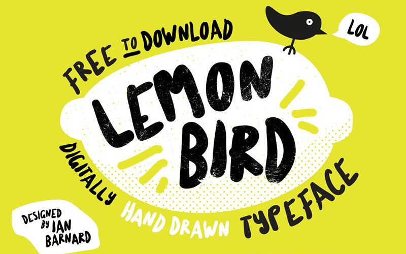 lemon bird free handdrawn logo font