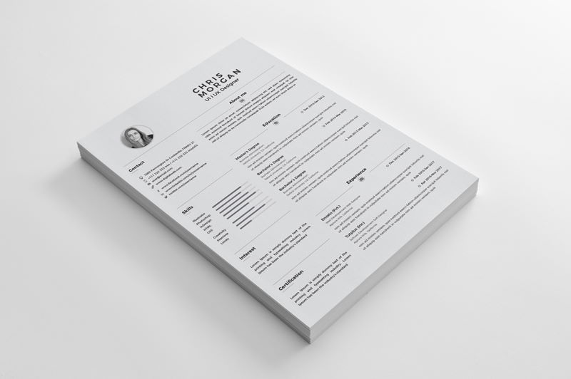 free minimal resume template word