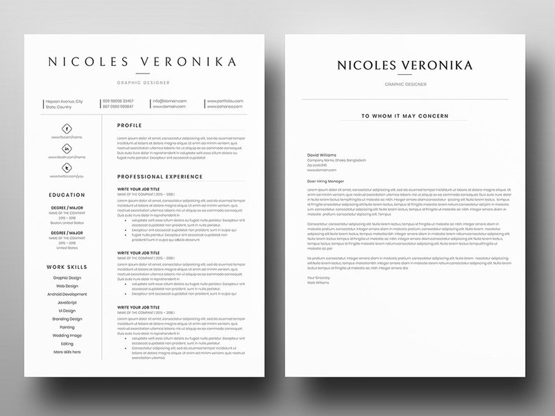 free single page resume template word