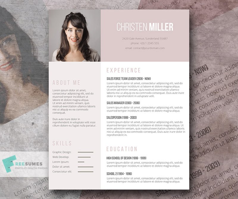 free word resume women