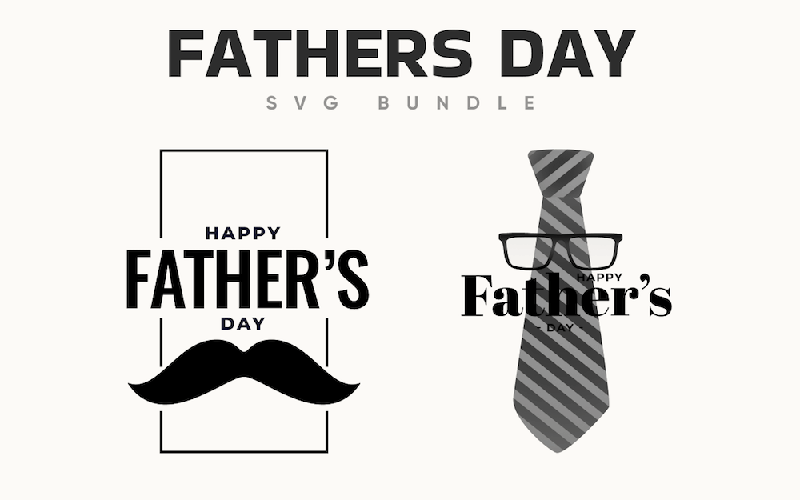 Happy Father's Day with Moustache SVG, Instant Download