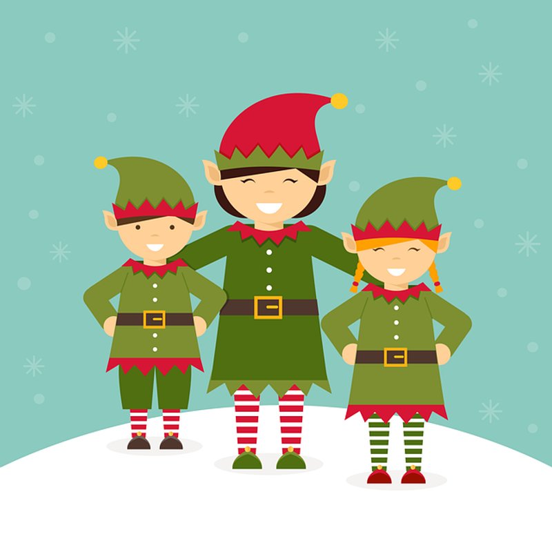 christmas elves free vector