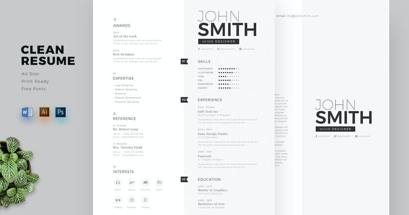 minimal resume word ai psd