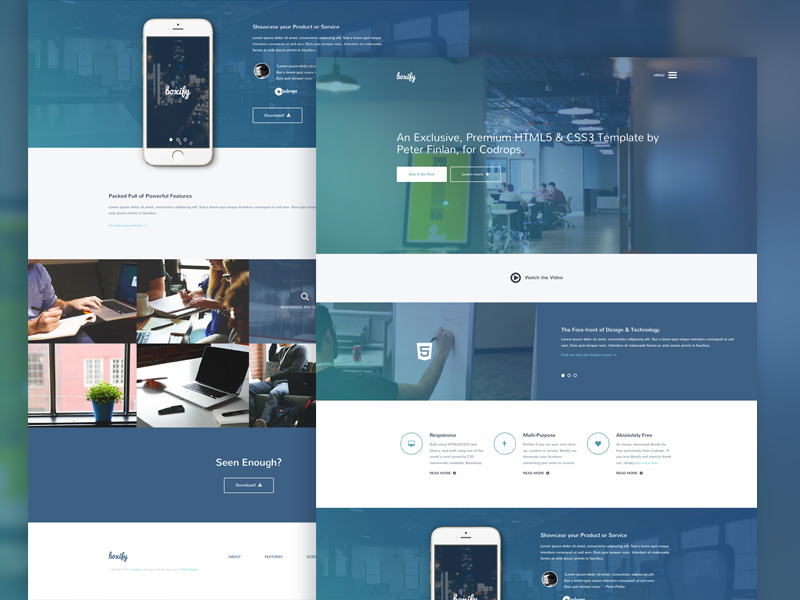 boxify modern one page template free