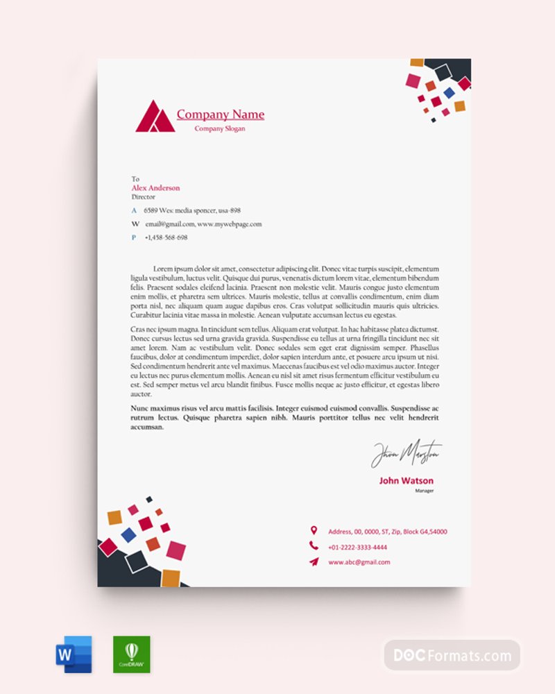 colorful it software letterhead