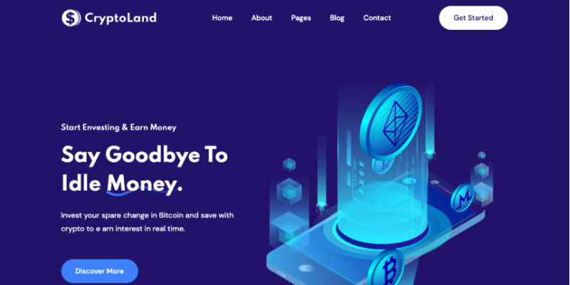 cryptoland free cryptocurrency html template