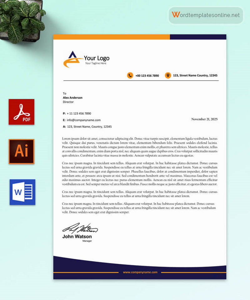 free a4 business letterhead word