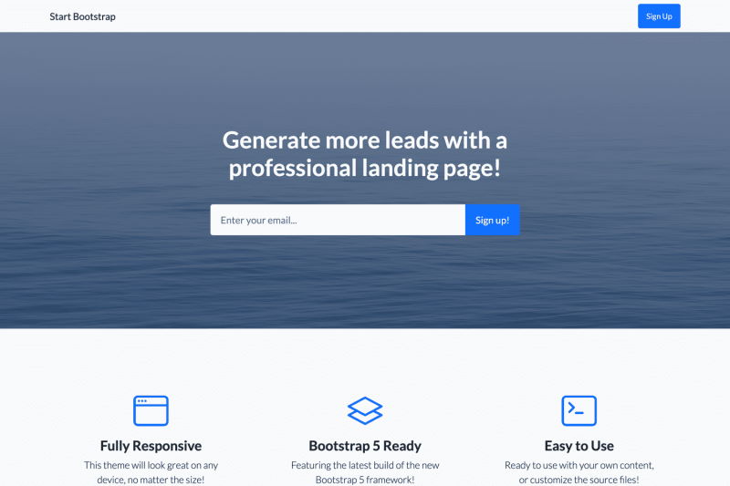 free landing page template bootstrap