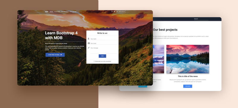 mdb landing page free template