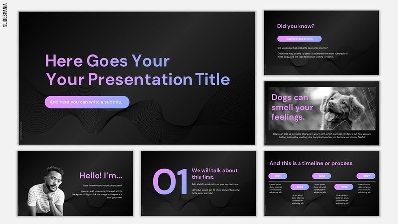 modern professional dark theme presentation