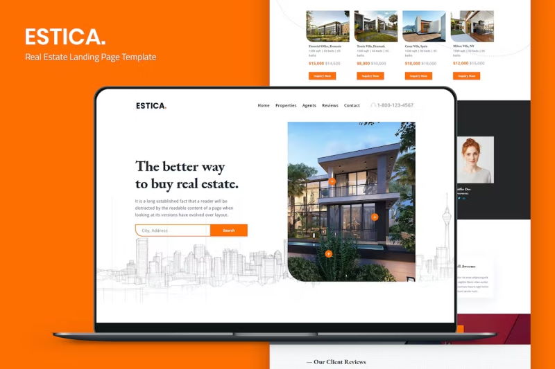 real estate one page template