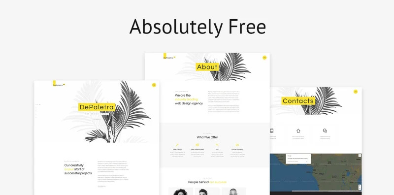 single page website template flat free