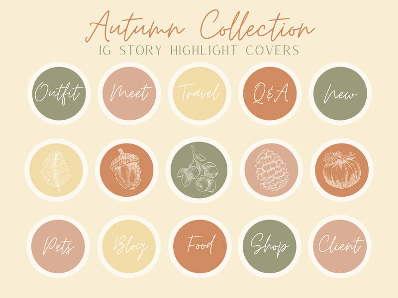 autumn instagram highlight icons canva free