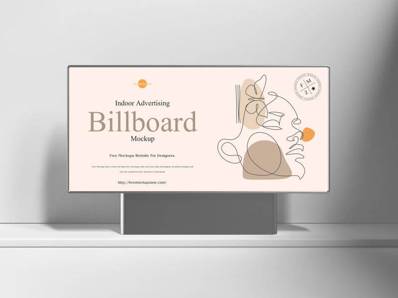 free indoor advertising billboard mockup