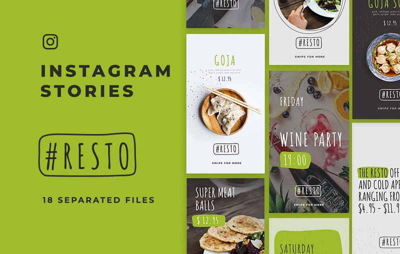 free restaurant instagram stories templates