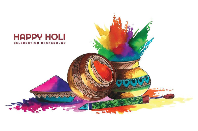 happy holi celebration greetings card background free