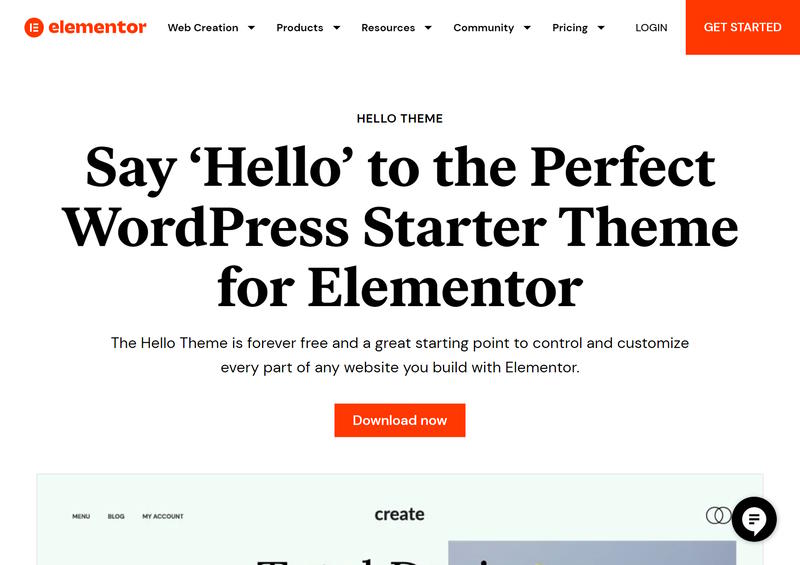 hello elementor free wordpress theme