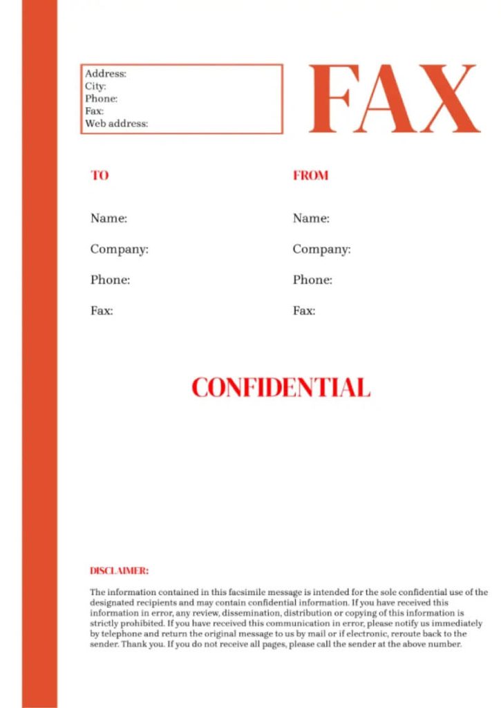 Confidential Fax Template