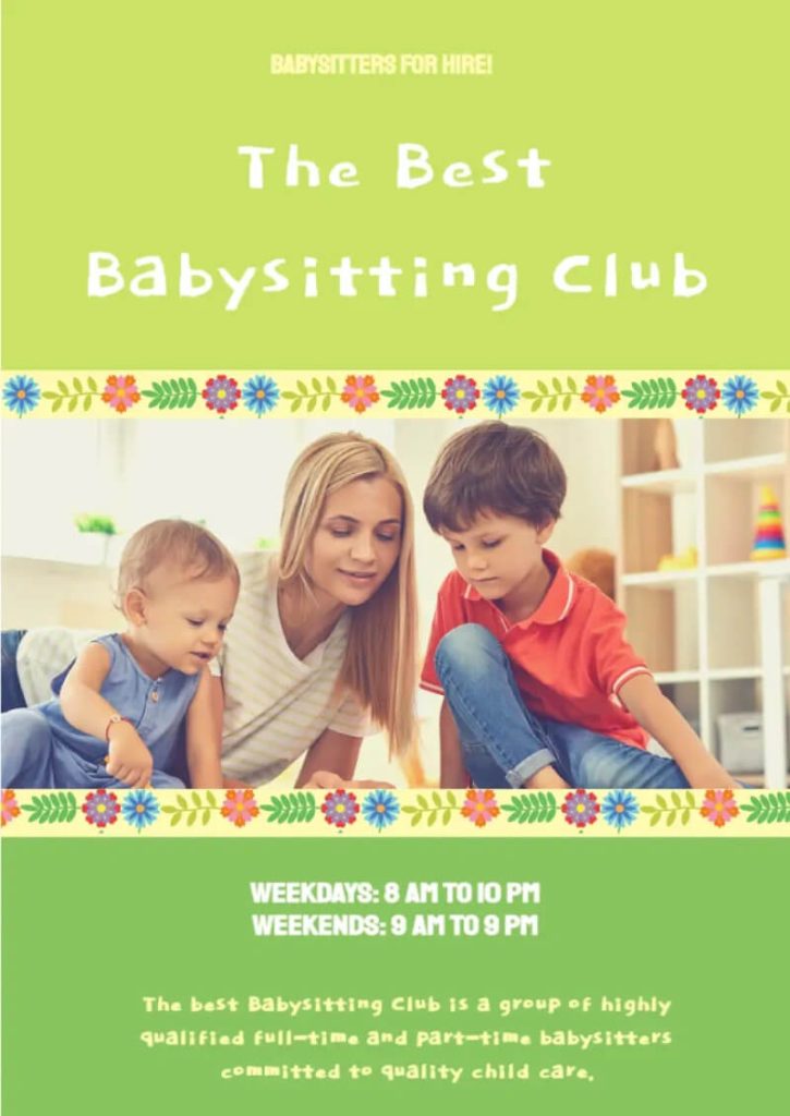 Flyer Babysitting Template