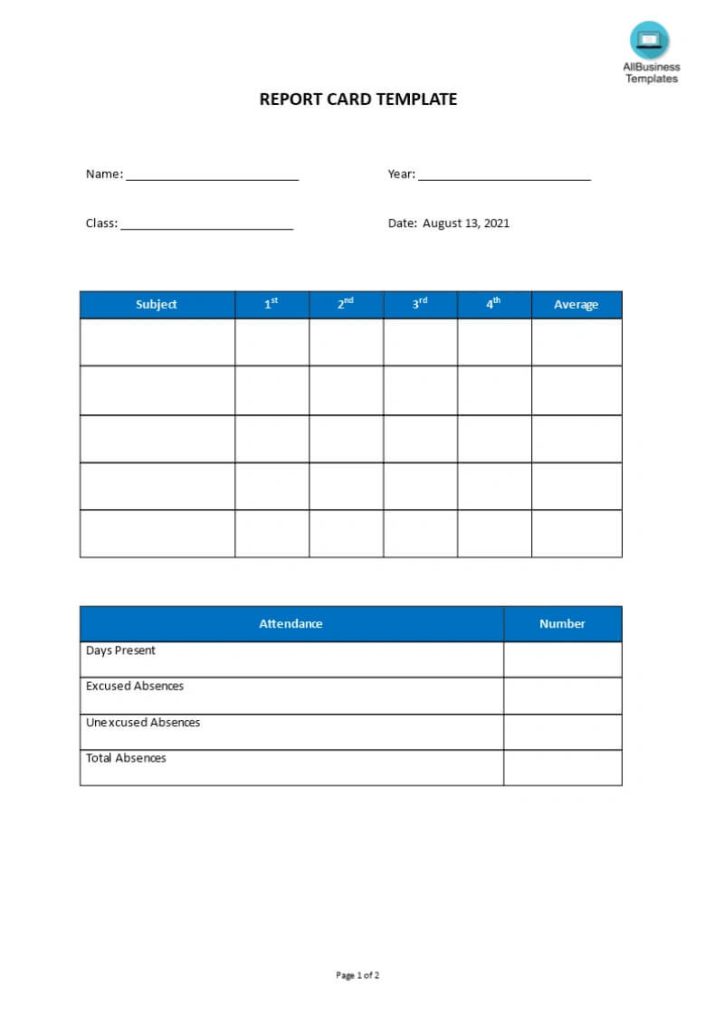 Report Card Template