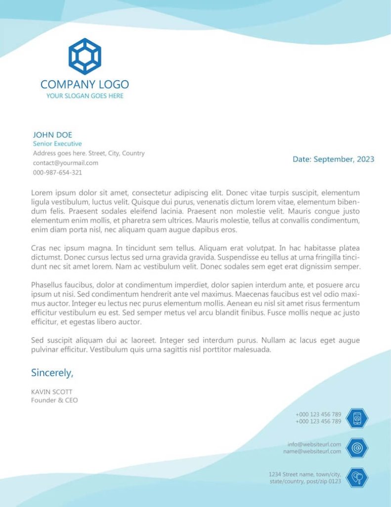 free corporate precision letterhead word template