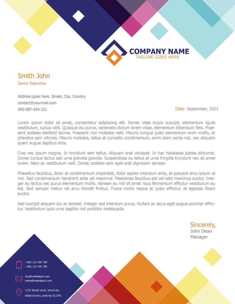 free geometric gradient corporate letterhead word