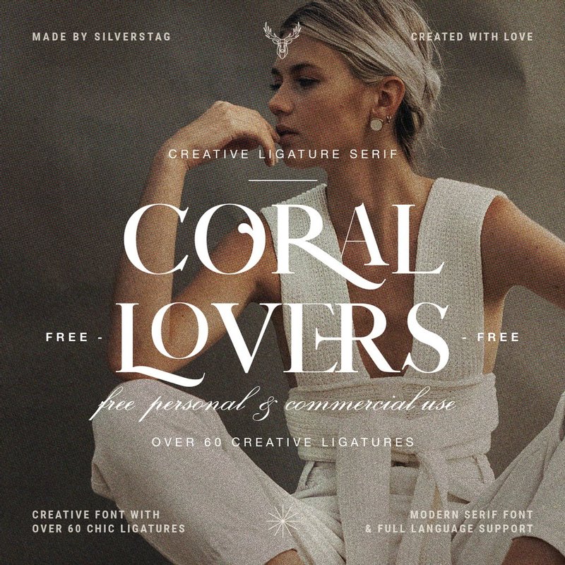 coral lovers free creative ligature serif font