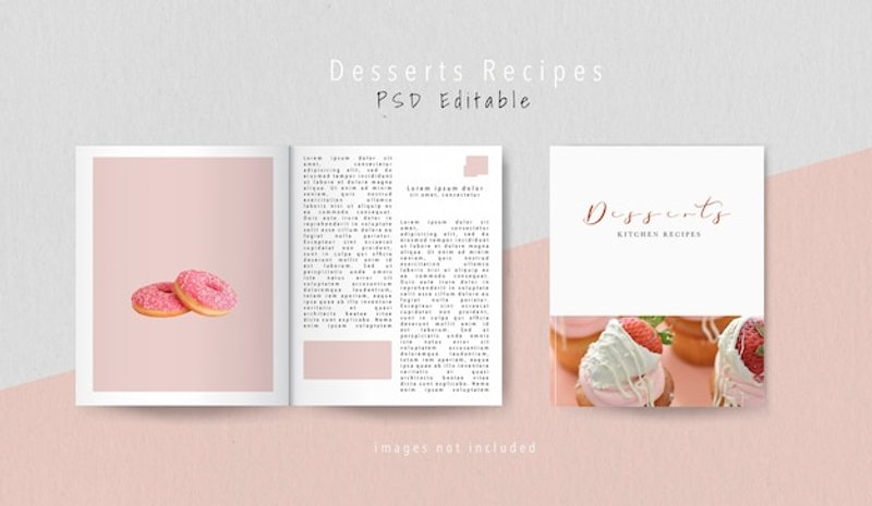 dessert editorial magazine free mockup