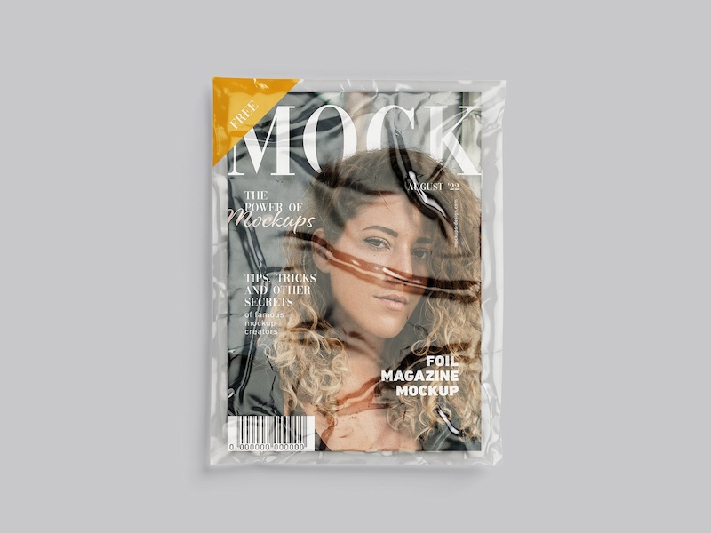 free magazine in foil mockups