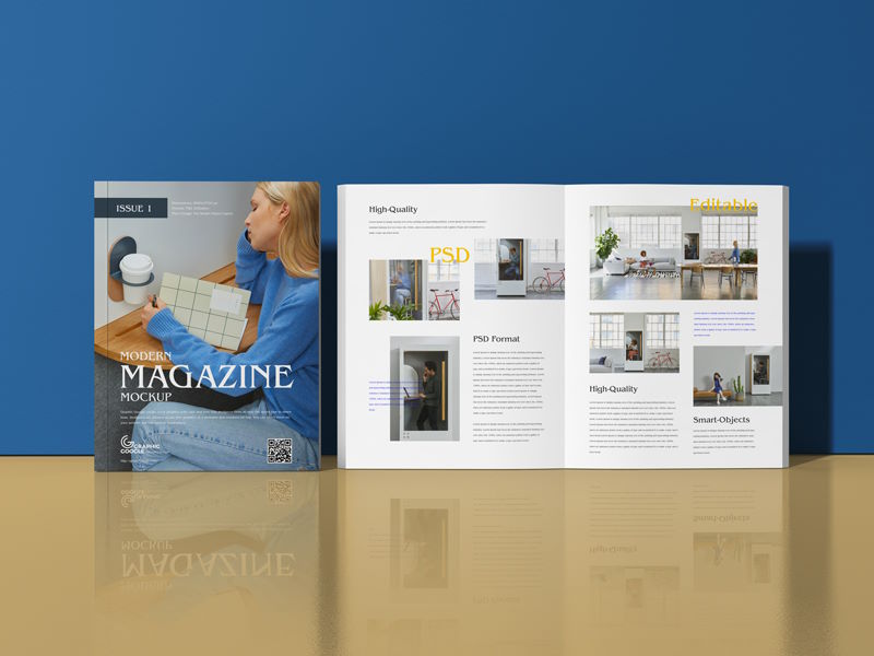 free modern magazine mockup