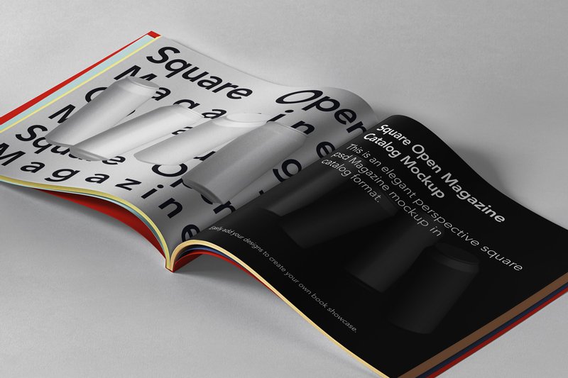 open square magazine psd mockup free