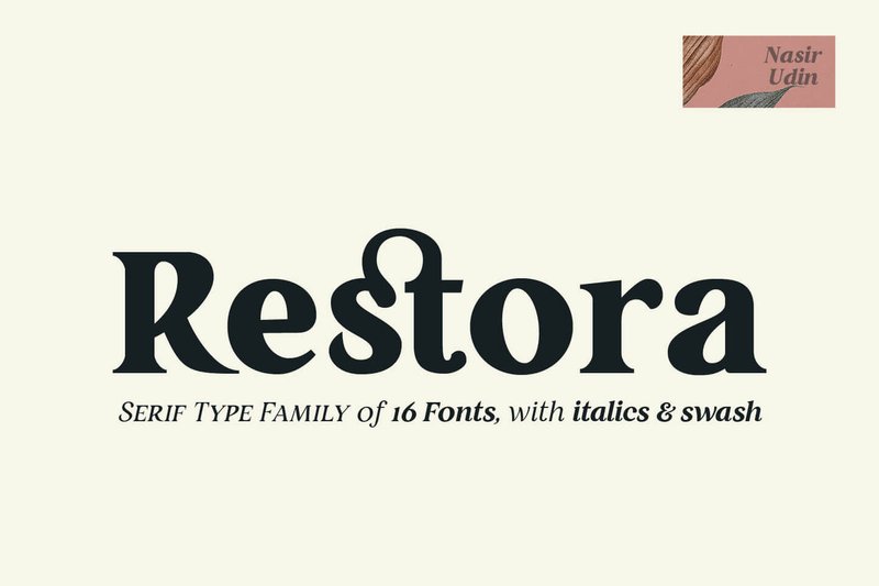 restora free old style aesthetic font