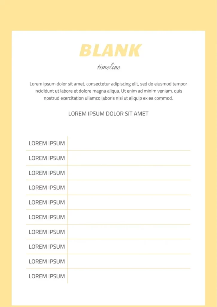 Blank Timeline Template